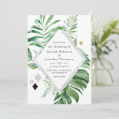 Invitation Mariage de forêt géométrique (Debout devant)