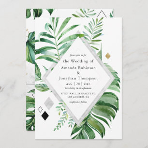 Invitation Mariage de forêt géométrique