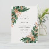 Invitation Mariage de forêt impériale vert émeraude (Debout devant)