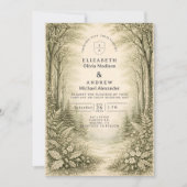 Invitation Mariage de forêt intemporel (Devant)