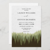 Invitation Mariage de forêt magique sur mesure Pine Tree Wood (Devant / Derrière)