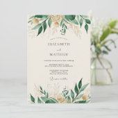 Invitation Mariage de forêt poli vert émeraude (Debout devant)