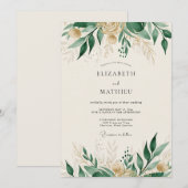 Invitation Mariage de forêt poli vert émeraude (Devant / Derrière)