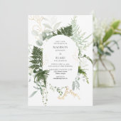 Invitation Mariage de forêt romantique de verdure (Debout devant)