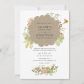 Invitation Mariage de forêt rustique aquarelle (Devant)