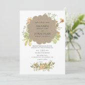 Invitation Mariage de forêt rustique aquarelle (Debout devant)