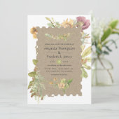 Invitation Mariage de forêt rustique aquarelle (Debout devant)