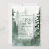 Invitation Mariage de forêt rustique aquarelle (Devant)