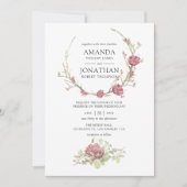 Invitation Mariage de forêt rustique aquarelle (Devant)