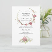 Invitation Mariage de forêt rustique aquarelle (Debout devant)