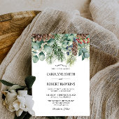 Invitation Mariage de forêt rustique d'hiver et de pins