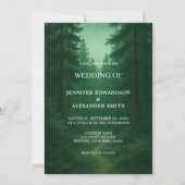 Invitation Mariage de forêt rustique vert foncé (Devant)