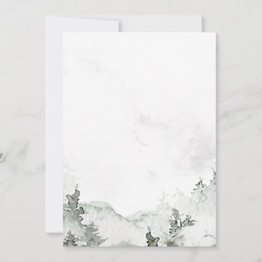 Invitation Mariage de forêt simple aquarelle (Dos)