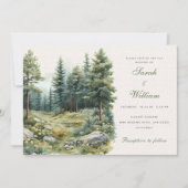 Invitation Mariage de forêt verte d'été rustique (Devant)