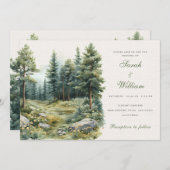 Invitation Mariage de forêt verte d'été rustique (Devant / Derrière)