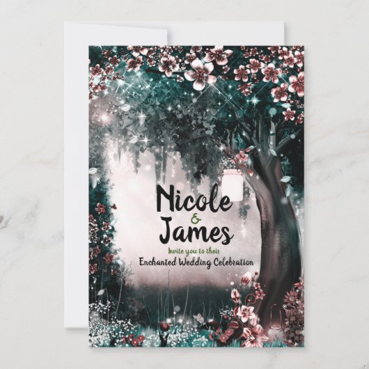 Invitation Mariage de forêt vierge enchantée Imaginaire (Devant)