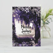 Invitation Mariage de forêt violette Enchantée Imaginaire (Debout devant)