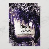 Invitation Mariage de forêt violette Enchantée Imaginaire (Devant / Derrière)