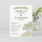 Invitation Mariage de forêts de bois géologiques à la main (Debout devant)