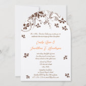 Invitation Mariage de forme d'arche florale rustique (Devant)
