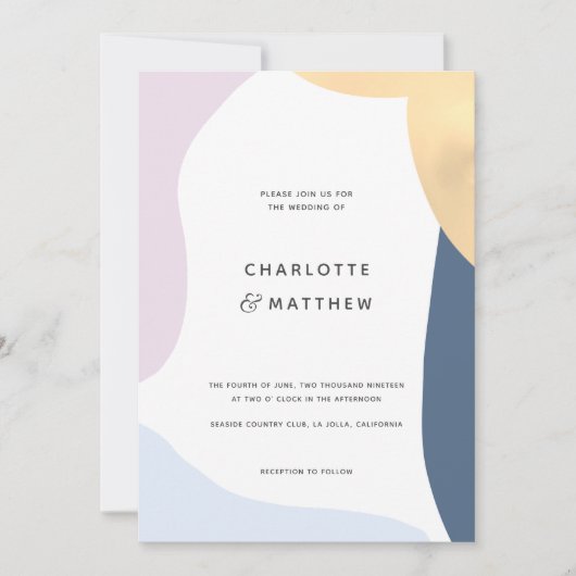 Invitation Mariage de formes Abstraites modernes (Devant)