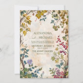 Invitation Mariage de fougère rustique verte (Devant)