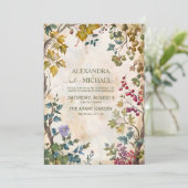 Invitation Mariage de fougère rustique verte (Debout devant)