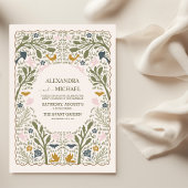Invitation Mariage de fougère rustique verte