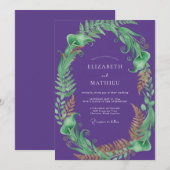 Invitation Mariage de Fougère Violet Royal (Devant / Derrière)
