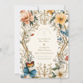 Invitation Mariage de fougères florales (Devant)