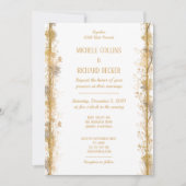 Invitation Mariage de frontière botanique en or chic (Devant)