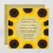 Invitation Mariage de frontière de tournesol (Devant / Derrière)