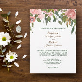 Invitation Mariage de frontière floral Rose