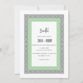 Invitation Mariage de frontière géométrique islamique Turquoi (Devant)