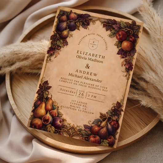 Invitation Mariage de Fruits de Récolte d'Automne