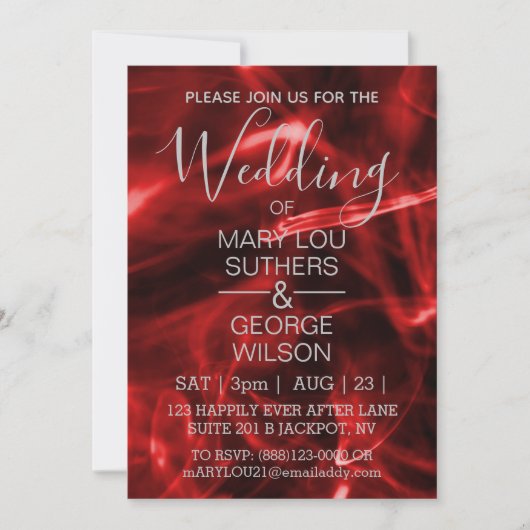 Invitation Mariage de fumée rouge (Devant)