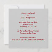 Invitation Mariage de Fusion Majeure Enregistrez la Date (Dos)