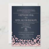 Invitation Mariage de gala Sparkle Pink et Navy Confetti (Devant)