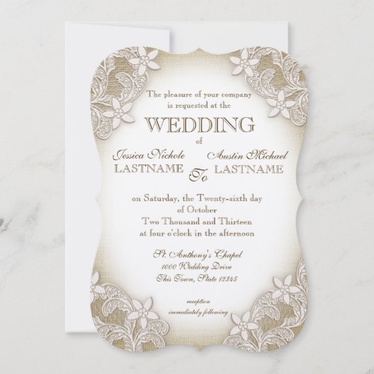 Invitation Mariage de gala vintage (Devant)