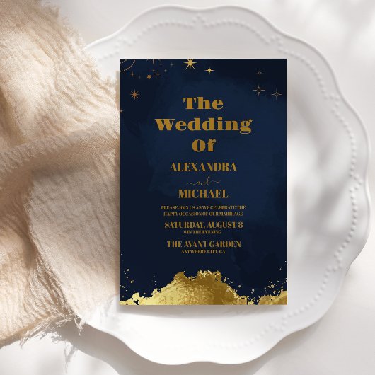 Invitation Mariage de Galaxie céleste de la nuit étoilée
