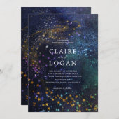 Invitation Mariage de Galaxie céleste de la nuit étoilée (Devant / Derrière)