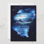 Invitation Mariage de galaxie spatiale (Devant)