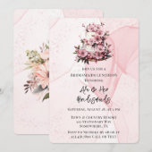Invitation Mariage de gâteau à l'encre rose pour alcools (Devant / Derrière)