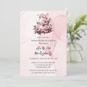 Invitation Mariage de gâteau à l'encre rose pour alcools (Debout devant)