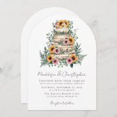 Invitation Mariage de gâteau de tournesol Eucalyptus (Devant / Derrière)