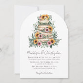 Invitation Mariage de gâteau de tournesol Eucalyptus (Devant)