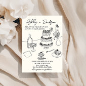 Invitation Mariage de gâteau fané à main rapide rétro