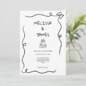 Invitation Mariage de gâteau Whimsical (Debout devant)