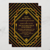 Invitation Mariage de Gatsby Gold 2020 (Devant / Derrière)