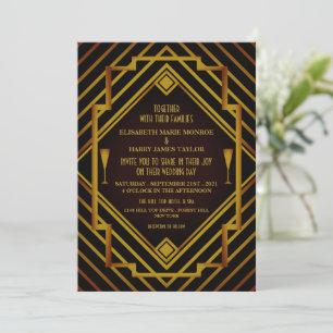 Invitation Mariage de Gatsby Gold 2020